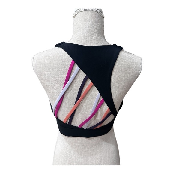 Peloton Black Strappy Logo Sports Bra Athletic Workout Women’s Plus Size XXL - Picture 2 of 6
